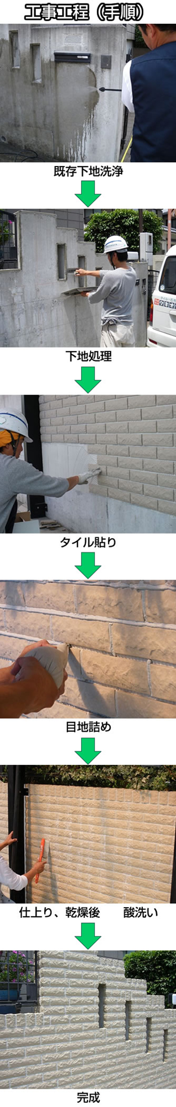 明石市T邸 外構擁壁のタイルリフォームの工程記録